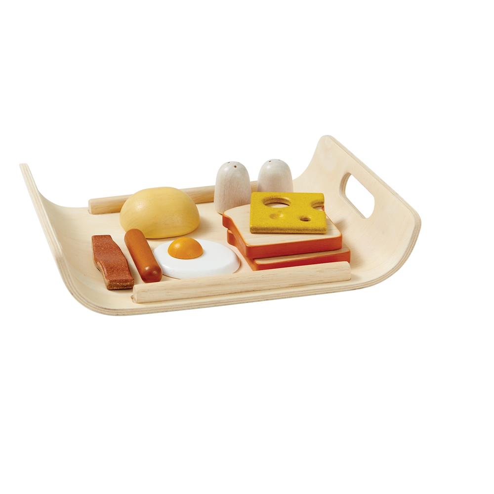 PlanToys Frühstücksmenü auf Tablett