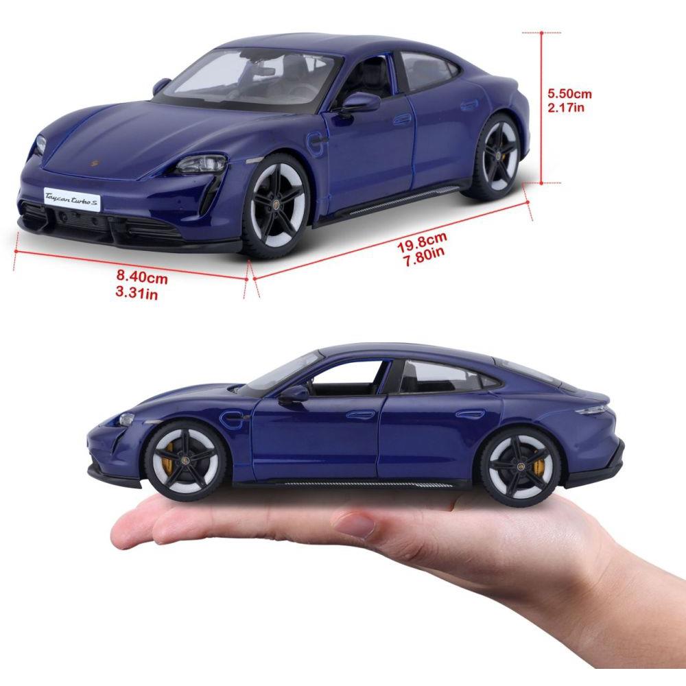 Bburago Porsche Taycan Turbo S blau 1/24