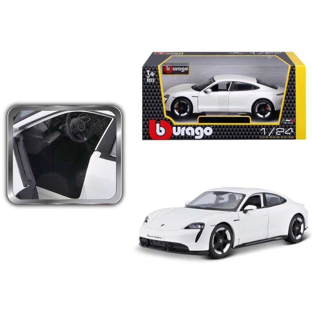 Bburago Porsche Taycan Turbo S weiss 1/24