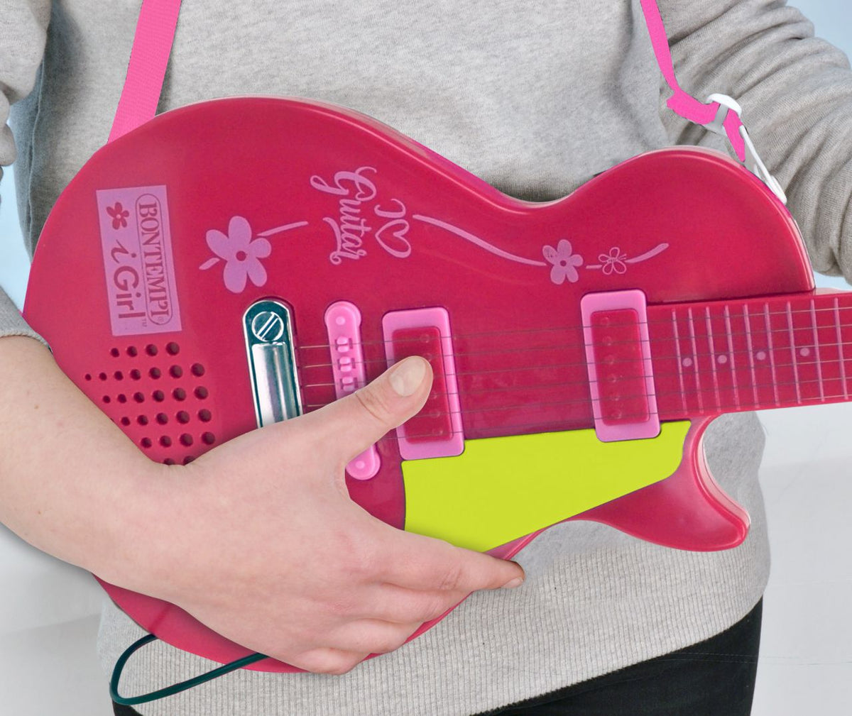 Bontempi Rockgitarre mit Standmikrofon-Verstärker