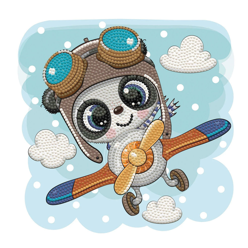 Diamond Painting Panda Flugzeug