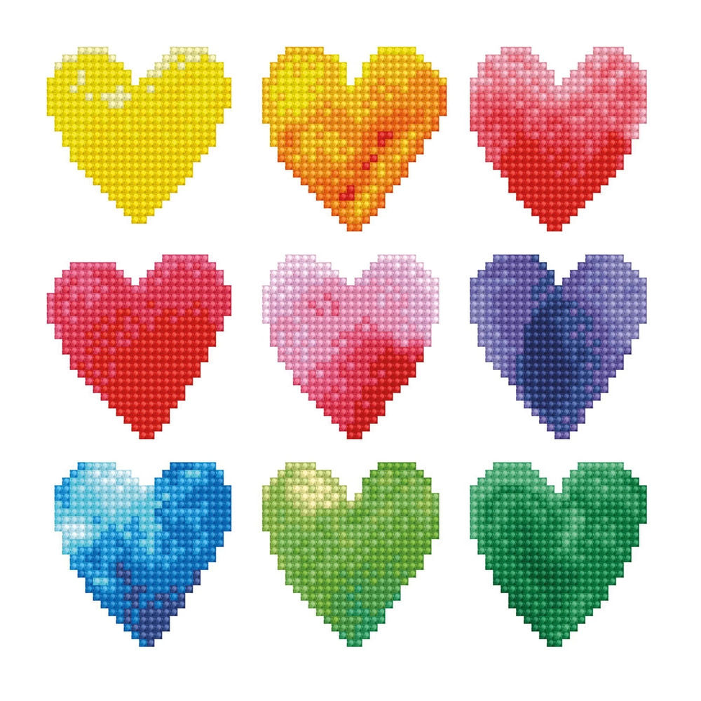 Diamond Painting Herzen Regenbogen