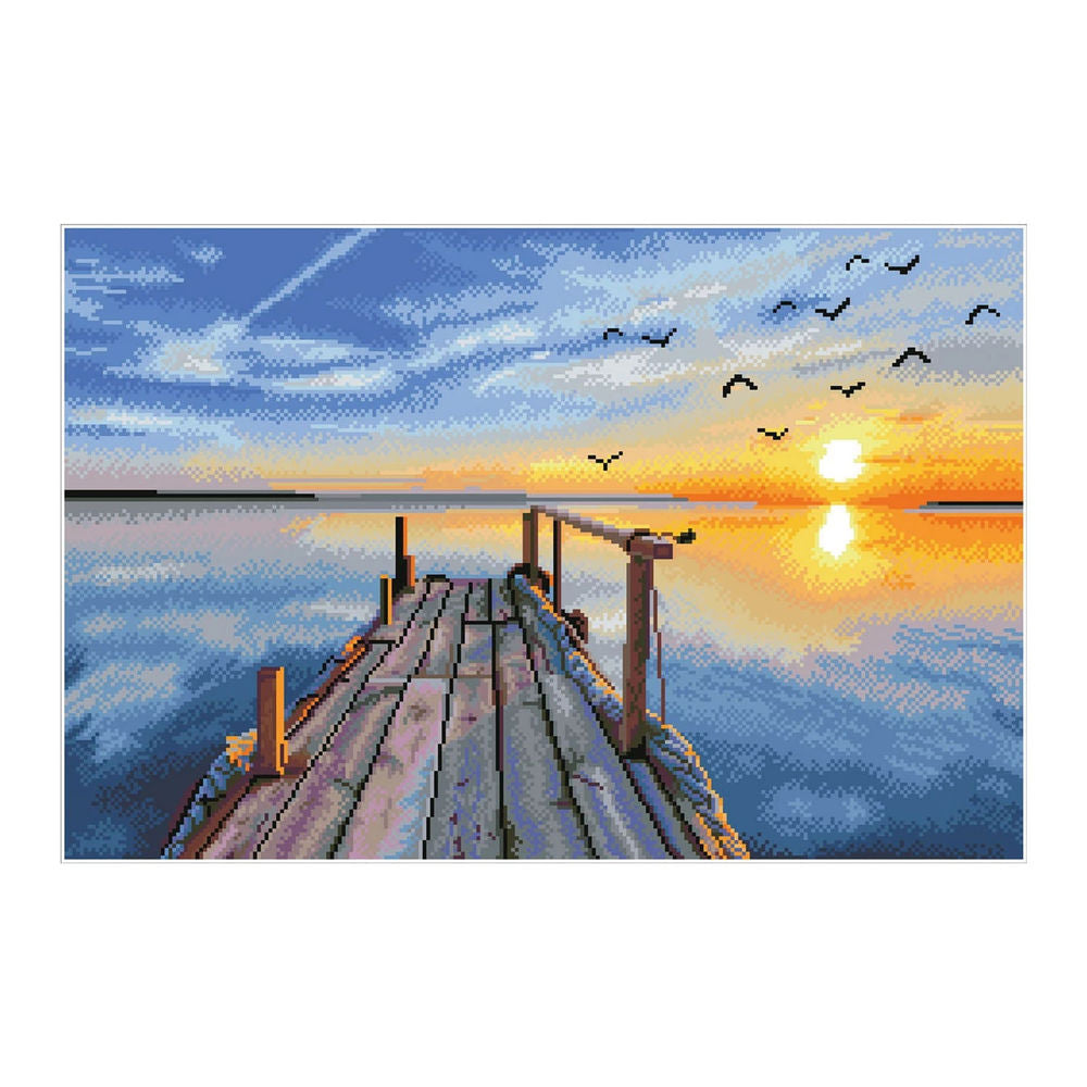 Diamond Painting Sonnenuntergang See