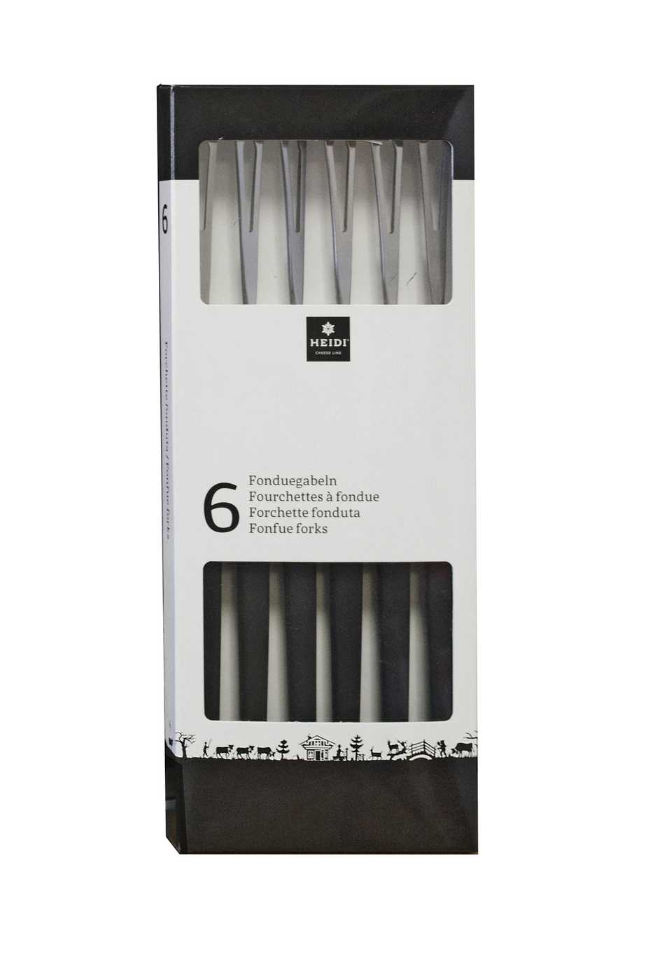 Garnitur 6 Fondue Bourguignonnegabeln Nylon, schwarz