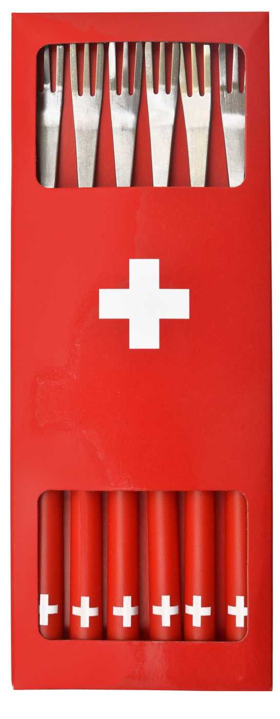CH-Kreuz Fonduegabeln, 6 Stück