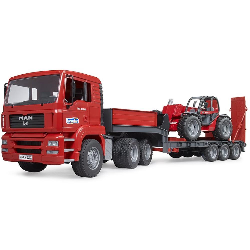 Bruder MAN TGA Tieflader mit Manitou Teleskoplader