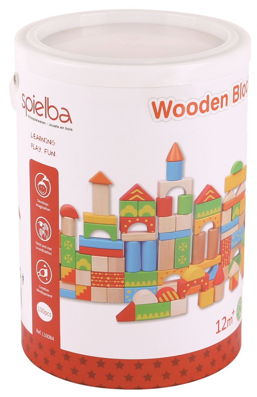Spielba Holzbausteine, 100 Stück
