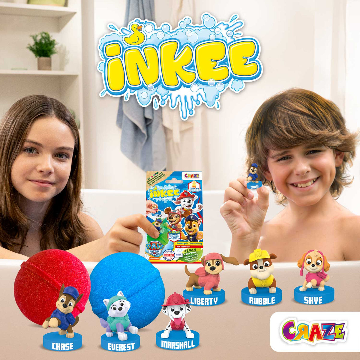 Inkee Überraschungs-Badekugel Paw Patrol