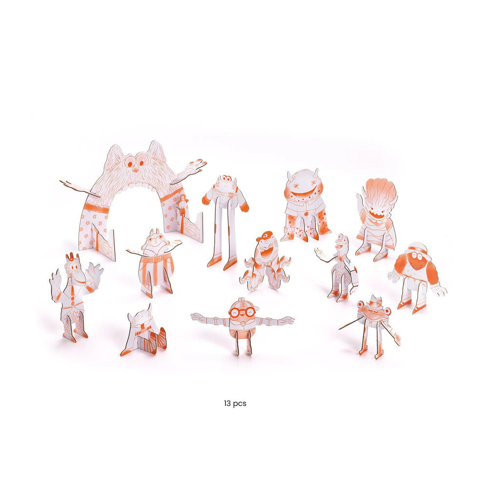 Djeco 3D Bau- & Malset Monster