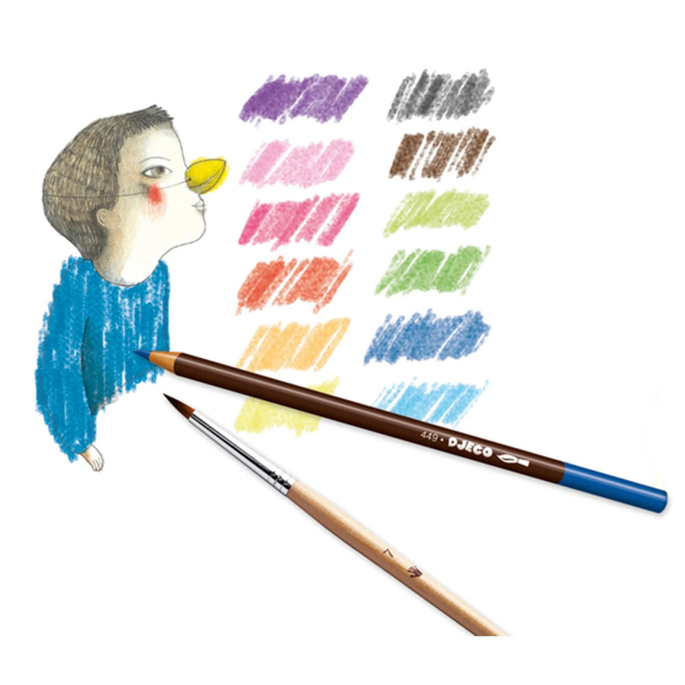 Djeco 12 Farbstifte aquarell