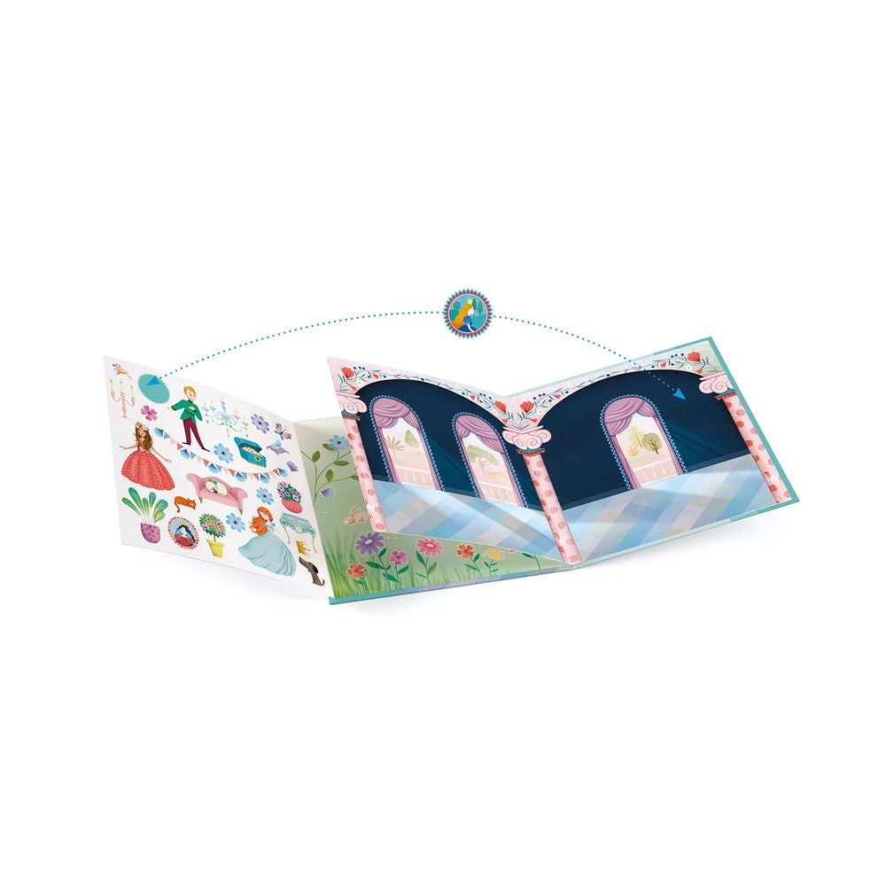 Djeco Geschichten mit Sticker Leben im Schloss