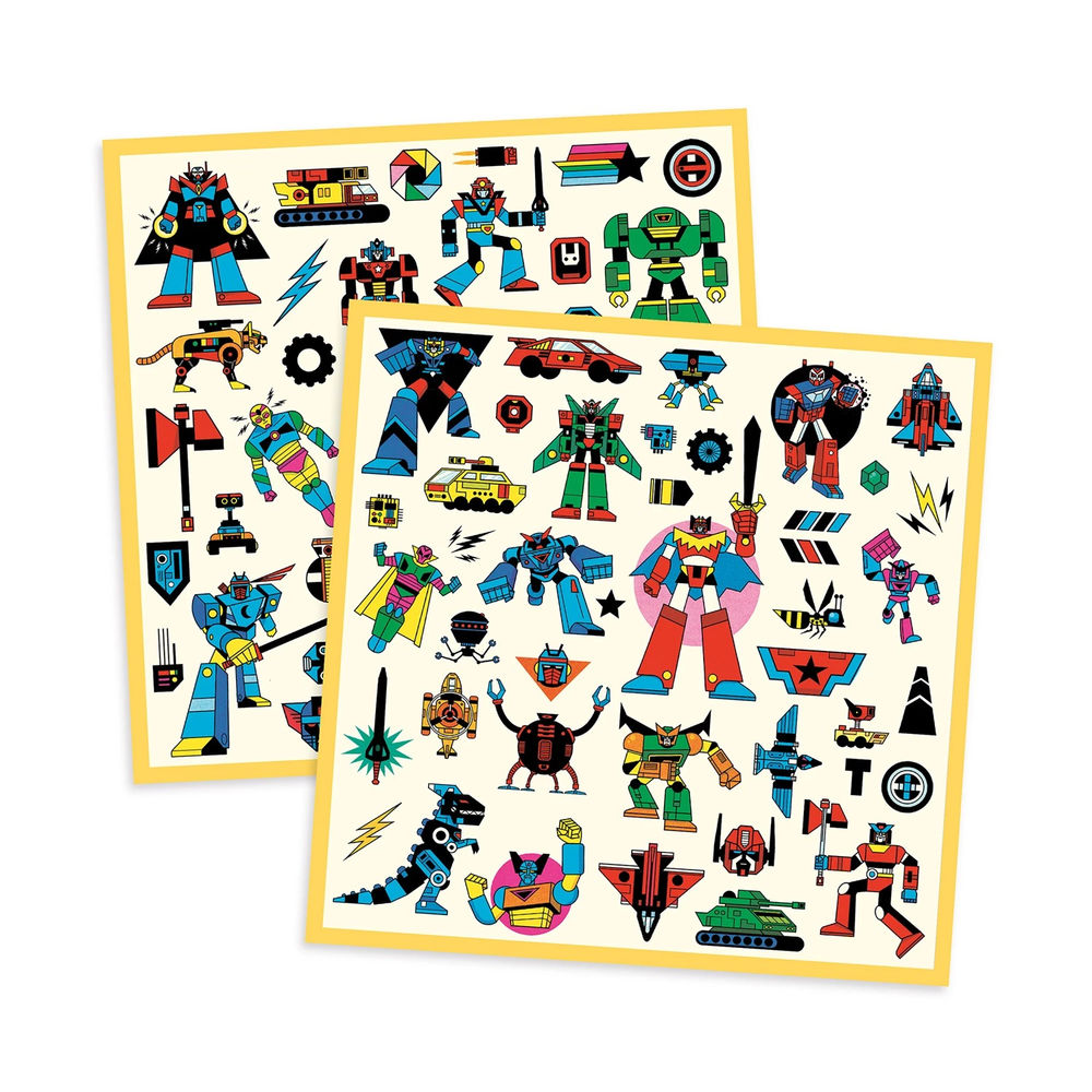Djeco Sticker metallic Roboter