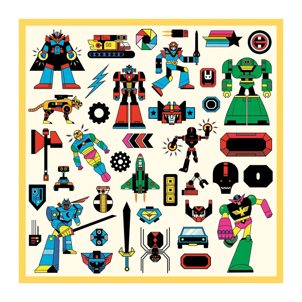 Djeco Sticker metallic Roboter