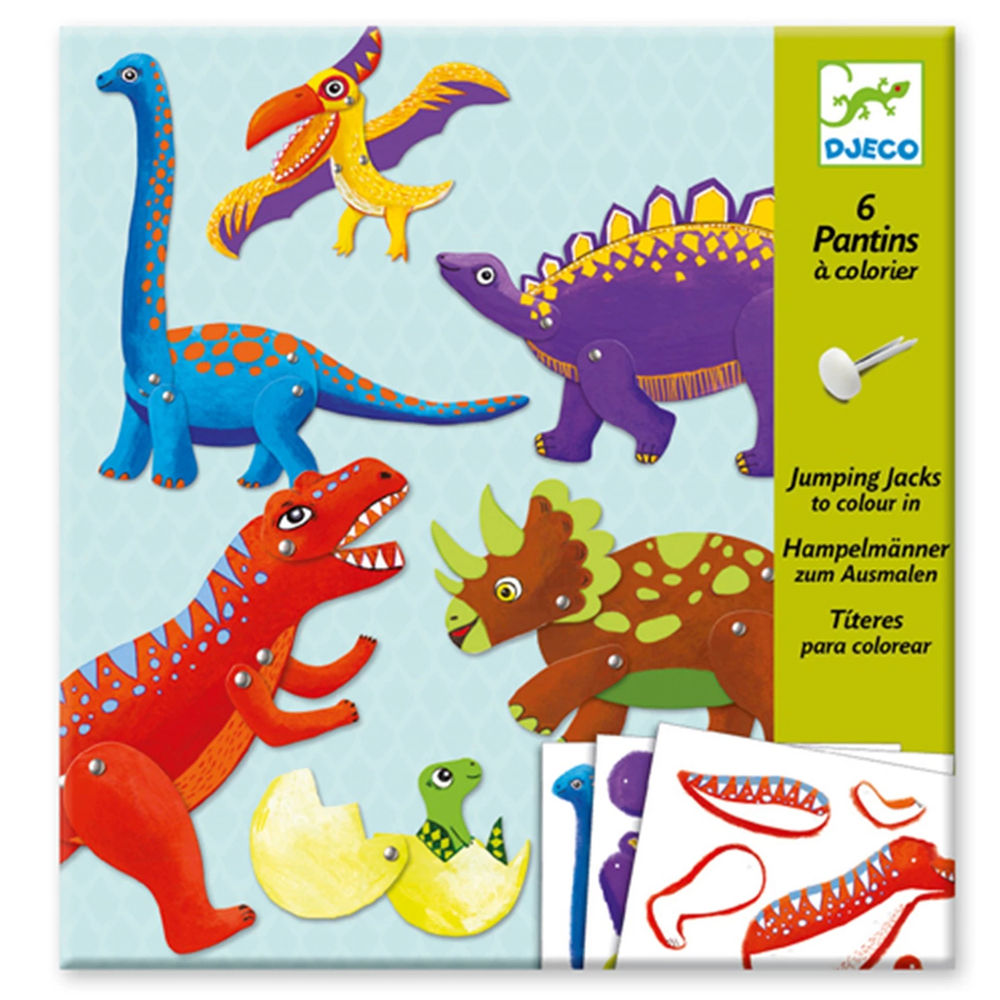 Djeco Hampelmänner zum Ausmalen Dinos