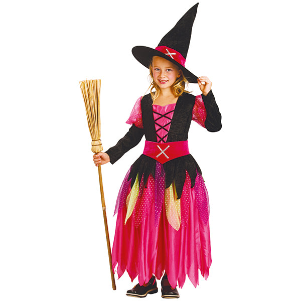 Fasnacht Hexenkleid Pink 5-6 Jahre S
