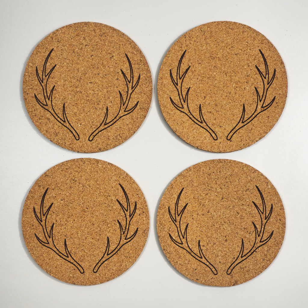Kork-Untersetzer mit Gravur, Edition Waldgeflüster, 4er-Set