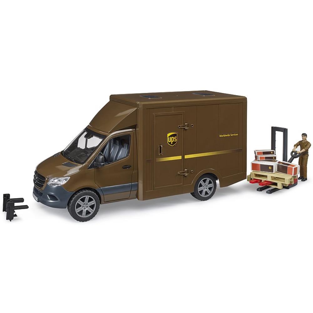 Bruder Mercedes Benz Sprinter UPS mit Fahrer & Zubehör