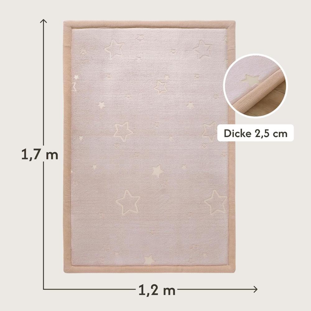 Hakuna Matte Samtmatte, Glow in the Dark Wolke Spielmatte 1.7 x 1.2 m, Stars