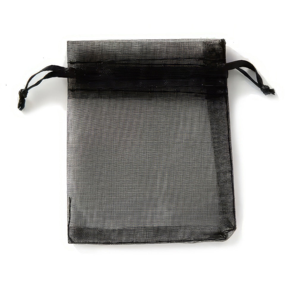*Organzabeutel 10 Stück, schwarz 10x15 cm
