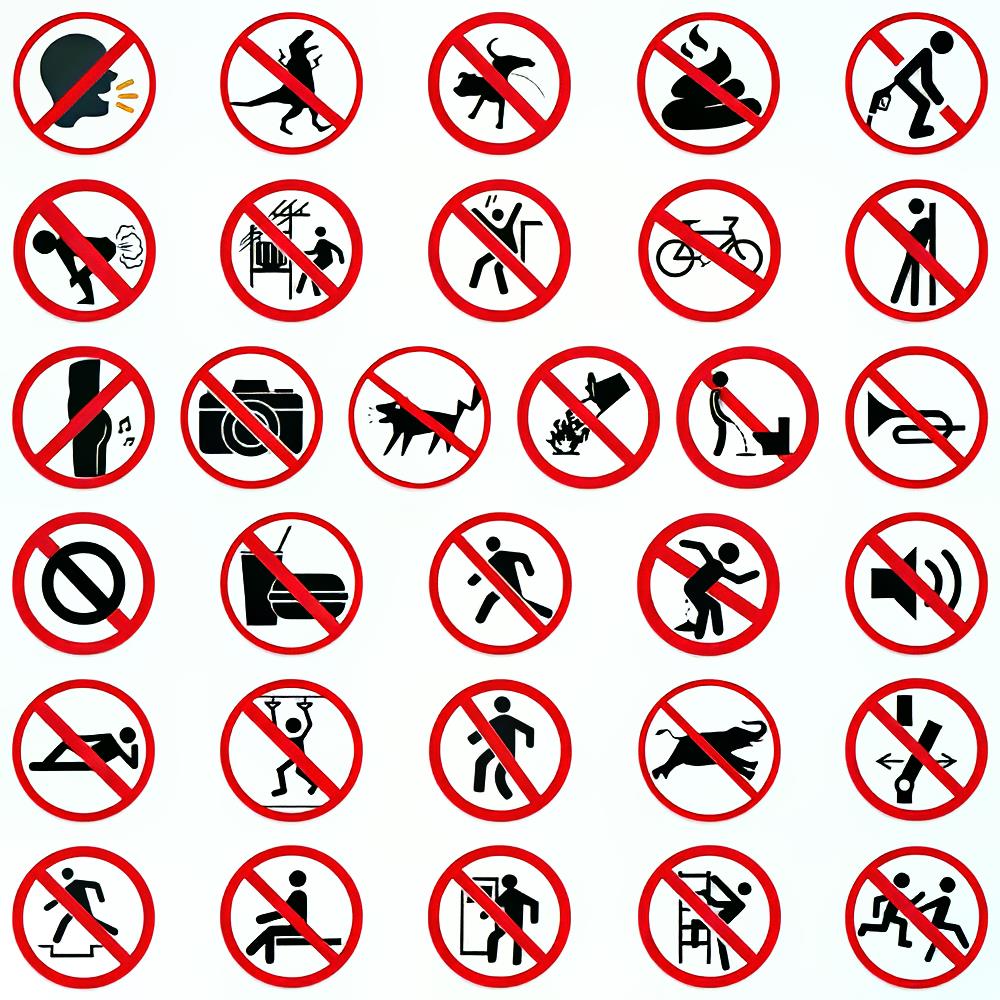 Lustige Fun Warnaufkleber, 62 Stk.