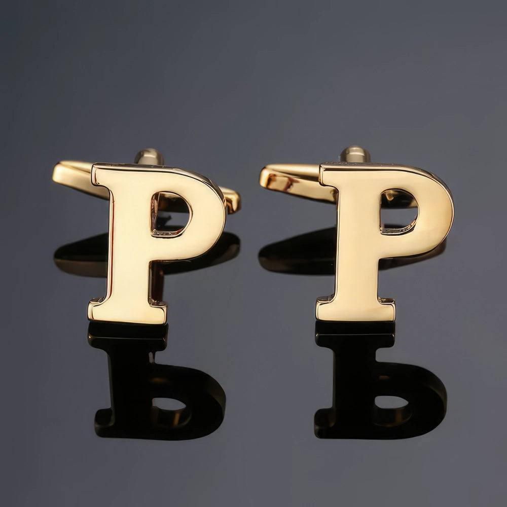 *Buchstabe P Manschettenköpfe, Gold