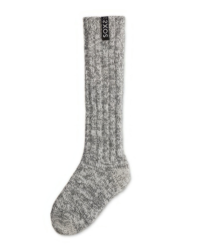 Graue Wolle Damen- & Herrensocken Jet Black, Kniesocke, 37-41